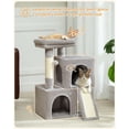 thumbnail image 4 of Cat Tree  30 Inches Tower With Dual Condos For Indoor Cats Plush House Padded Perch Ramp And Posts Replaceable Balls-gray, 4 of 5