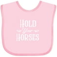 thumbnail image 3 of Inktastic Hold Your Horses in White Boys or Girls Baby Bib, 3 of 4