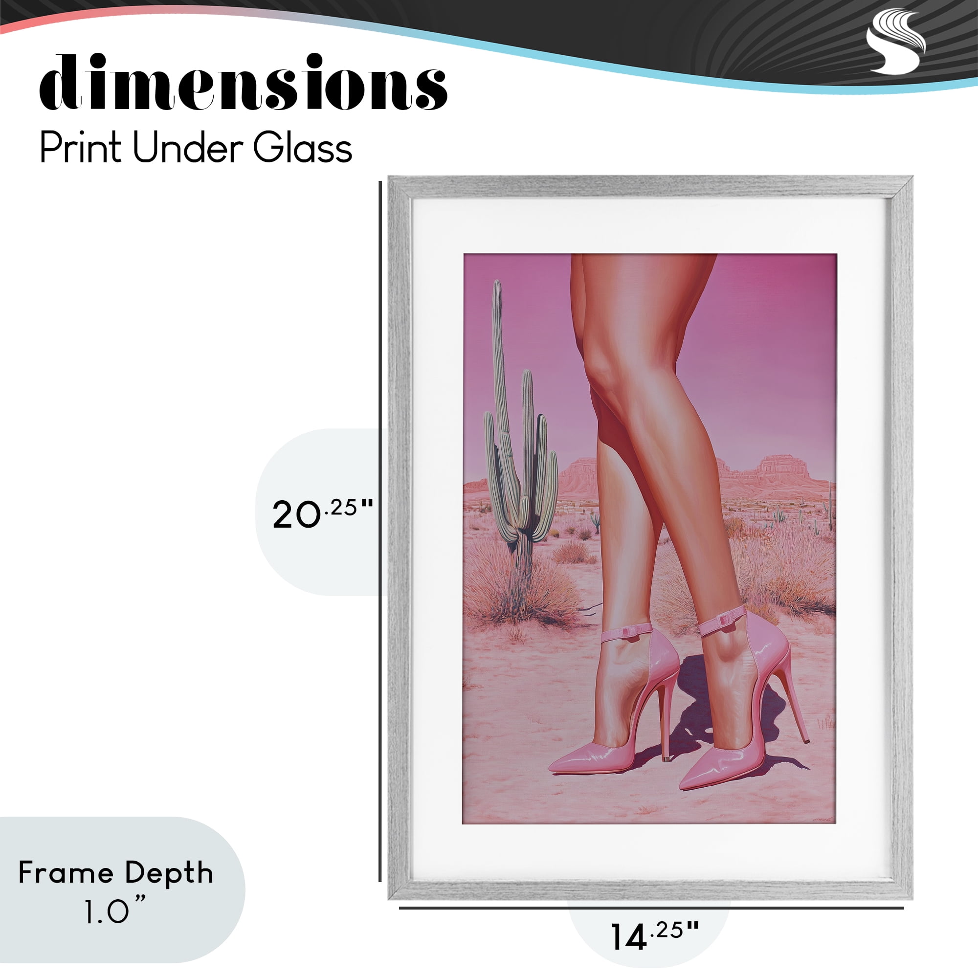 Stupell Industries Desert Heels Cowgirl Gray Framed Print Under Glass, design by Heidi Kuntz