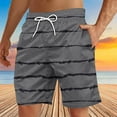 thumbnail image 2 of Jalioing Striped Beach Shorts for Men Casual Drawstring Elastic Waist Loose Shorts Summer Shorts with Pocket, 2 of 4