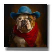 Epic Graffiti 'Bulldog Cowboy'  by Sean Parnell Canvas Wall Art, 18" x 18"
