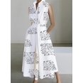 thumbnail image 3 of Vestido estampado elegante para mujer, ropa de calle sin mangas con cuello de pico, informal, holgado, con bolsillo, Patchwork, para fiesta y Club, primavera y verano, 3 of 4