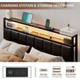 thumbnail image 5 of VanAcc Full Bed Frame with 2 Storage Drawers, LED Lights, Rustic Brown, 5 of 7