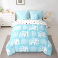 thumbnail image 2 of Feelyou Teens Elephant Bedding Comforter Set 7pcs, Damask Mandala Flower King Bedding Sets, 2 of 8