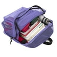 thumbnail image 3 of Solid Color Transparent See Through Mesh Stadium Approved Backpack for Travel and Commuting in Purple, 3 of 7
