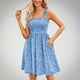 thumbnail image 4 of Vestido de Verano Casual Corbata Bolsillo sin Mangas Cintura Alta A-Línea, Vestido Lindo de las Mujeres para la Primavera Y el Verano, 4 of 5