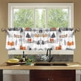 thumbnail image 4 of Yayeee Kitchen Curtains Tier Set of 2 Light Filtering 57"x24" Over Sink Window Panels, Beige Snow Houses, 4 of 7