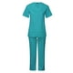 thumbnail image 4 of Conjunto De 3 Uniformes De Exfoliación Para Mujer, Cuello En V Y Pantalones Deportivos Para Peluquero De Mascotas, Spa, Azul, Talla S, 4 of 8