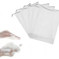 thumbnail image 1 of Paquete de 50, red de jabón para restos, limpiador de baño con succión, bolsa de jabón duradera con bolsa de malla con cordón para guardar jabón, 1 of 5