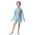 thumbnail image 4 of LYHaoo Full Coverage Swimwear For Girls Long Sleeve Swim With Skirt Rash Guard Swim Sizes 10-11 Years, 4 of 4