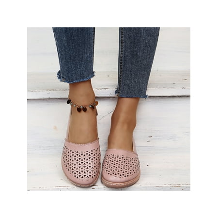 

Ritualay Sandals Ladies Shoes Summer Hollow Brathable Slip On Sandal Wide Width Flats Closed Toe Dress Shoes