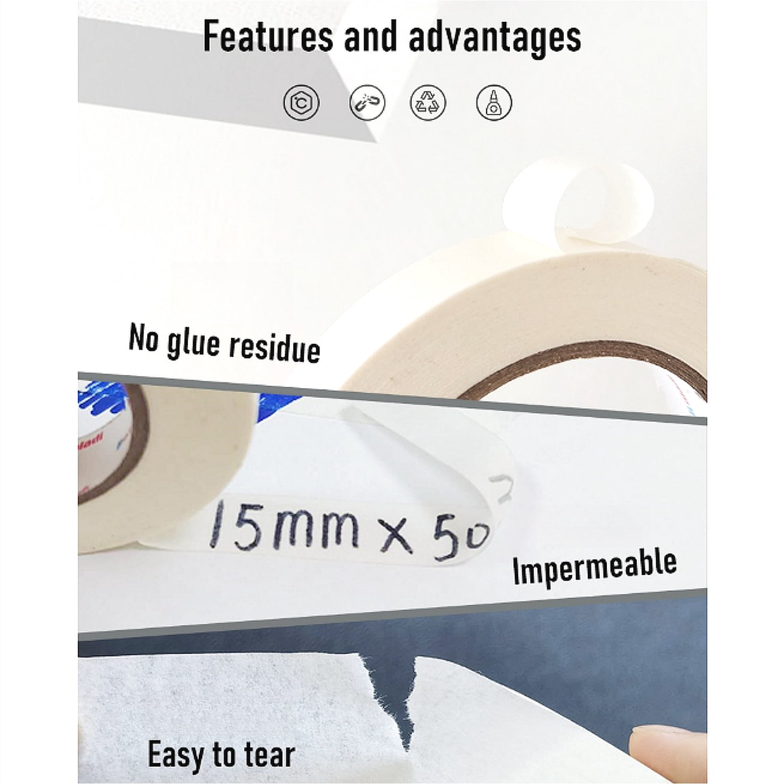 Painter's Tape, Masking Tape for Multi-Purpose, Painting Projects, DIY Crafts, Easy Removal, Anti-UV