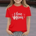 thumbnail image 2 of AUNVITO Boys & Girls I Love Mom Print Casual Short Sleeve T-Shirt Round Neck Pullover Top Spring Summer Mother's Day Graphic Tee, 2 of 7