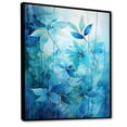 thumbnail image 2 of Designart "Mirage of Blue and White Tropical Plants III" Landscapes Framed Wall Art - Tropical Blue Jungle Entryway Framed Wall Art Print, 2 of 6