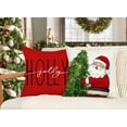 thumbnail image 4 of Red Christmas Pillow Covers 18x18 Set of 4 Farmhouse Christmas Decorations Snowman Wreath Santa Claus Tree Merry Christmas Holly Jolly Winter Holiday Decor Throw Cushion Case for Home Couch S22C17, 4 of 6