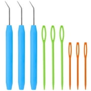 3 Sets Loom Knit Hook Crochet Knitting Loom Hooks with Plastic Needles Large Eye Sewing Tool for Knifty Knitting Knitter Crafts Random Color