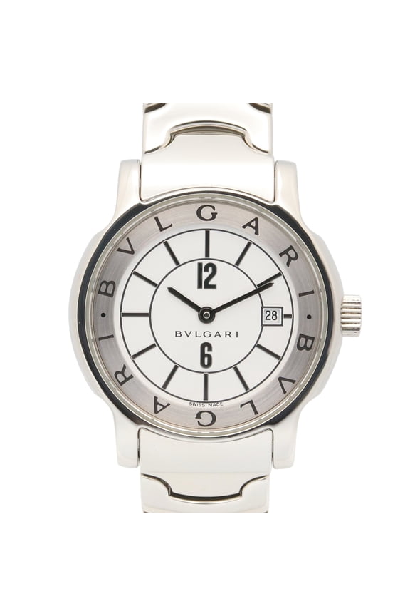 Pre-Owned Bulgari BVLGARI Solo Tempo Watch, Stainless Steel, Women's, White (ST29S)