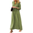 thumbnail image 2 of Vestido Camisero Manga Larga Mujer Holgado, Fluido, Elegante, Liso, Sexy Y2k Casual para Otoño/Maternidad/Talla Grande, 2 of 5