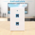thumbnail image 4 of 2-Pack 2 Port Ethernet Wall Plate, RJ45 Cat6 Female to Female Jack Inline Coupler Face Plates, 2-Port, 4 of 7