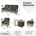 thumbnail image 5 of XIZZI Outdoor Furniture Set High Back 6 Pieces Patio Conversation Set with Gas Fire Pit Table,Black, 5 of 8
