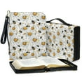 thumbnail image 4 of ZUXONGSY Daisy Flower Bee Print PU Leather Bible Cover for Women Men Portable Bible Protective Carrier with Detachable Wristlet Strap Bible Study Tools for Daily Commuter Journal Case, XL, 4 of 7