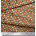 thumbnail image 3 of Soimoi Brown Heavy Canvas Fabric Donuts Food Decor Fabric Printed Yard 58 Inch Wide, 3 of 5