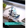 thumbnail image 4 of LEFEE Sink Caddy with Brush Holder, Rustproof Stainless Steel Sink Caddy for Sponge, Kitchen Sink Organizer with Drawable Drain Tray, Brush (8.26 * 3.62 * 4.72 in), 4 of 7
