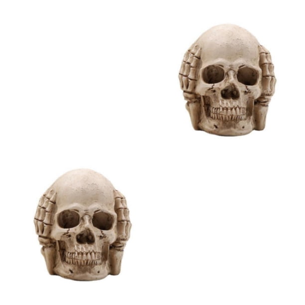 Decoración de calavera brillante de resina Wosthever para Halloween exquisita para decoración de fiestas