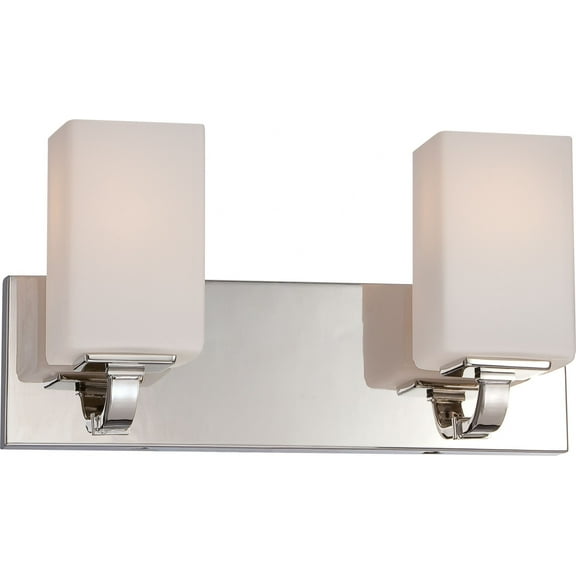 Vista 2 - Light Polished Nickel Glass Wall Sconce