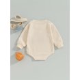 thumbnail image 4 of xiaxaixu Toddler Baby Waffle Rompers Letter Pattern Patchwork Long Sleeve Jumpsuit for Newborn Infant Cute Clothes, 4 of 8