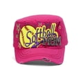 thumbnail image 1 of TopHeadwear Softball Mom Distressed Adjustable Cadet Cap - Hot Pink, 1 of 2