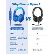 Mpow Kids Headphones with Microphone, Foldable 85/94dB Safe Volume Stereo Adjustable over Ear Headphones for Kids, Girls, Boys, Children, Share Function Wired Kids Headphones for School Tablet