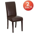 thumbnail image 2 of Flash Furniture 2 Pk. Dark Brown LeatherSoft Panel Back Parsons Chair, 2 of 7