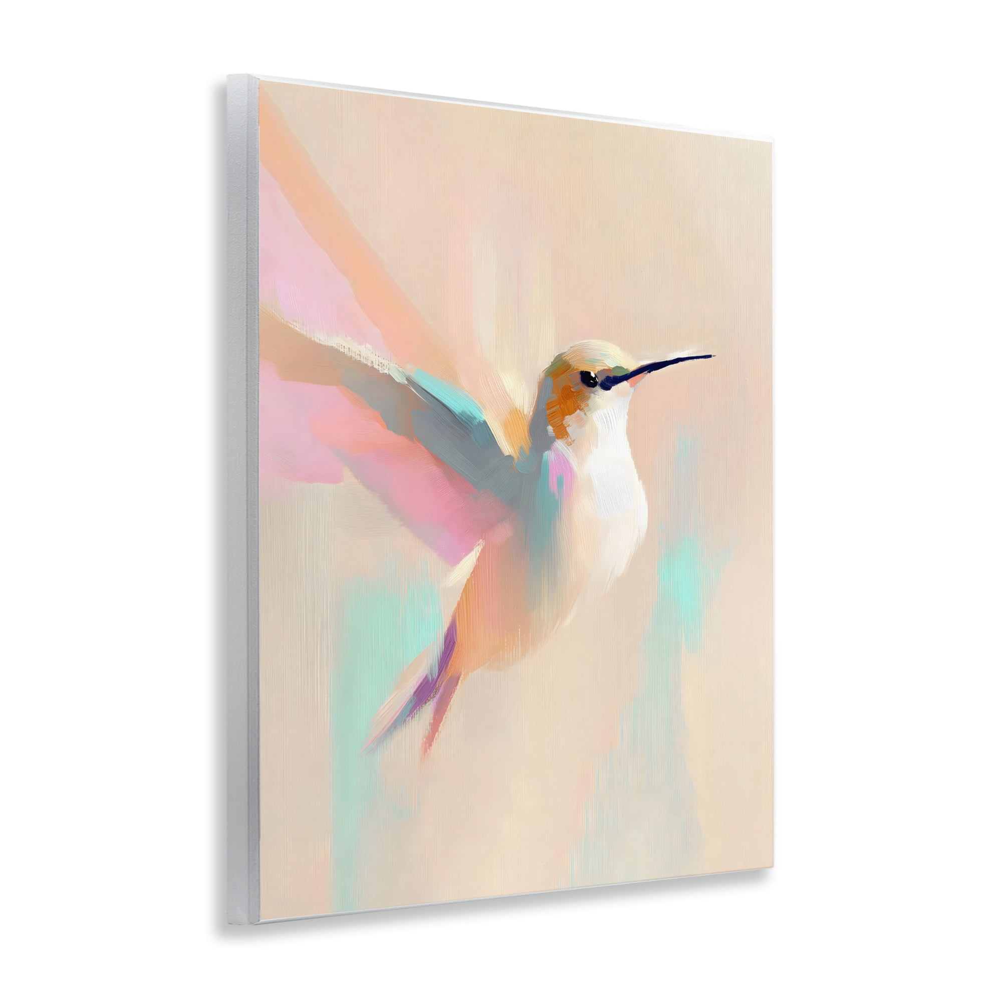 Stupell Industries Pastel Hummingbird in Flight Wall Plaque Art, design by The Prints Vibe