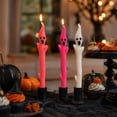 thumbnail image 2 of Halloween Ghost Shaped Taper Candles, 10in Spooky Twisted Stick Candle with Burning Wick, Novelty Tabletop Ornament for Halloween Home Party Themed Atmosphere Decoration, 2 of 6