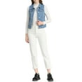 thumbnail image 2 of INSPIRE CHIC Women's Washed Denim Button Sleeveless Vest Jacket with Pockets XL Light Blue-B, 2 of 6