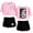 Pink, black, variant on Stray Kids Women's fashion summer street trend women's short sleeved shorts set