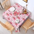 thumbnail image 2 of Strawberry Plants Fruit Rabbit Checkered Square Tablecloth,Waterproof Square Table Cover,Wipeable Spillproof Washable Table Cover for Home Kitchen Party Decor 52"x52"(132x132cm), 2 of 6
