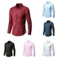 thumbnail image 4 of Fule Men Classic Fit Long Sleeve Wrinkle Resistant Button Down Premium Dress Shirt, 4 of 7