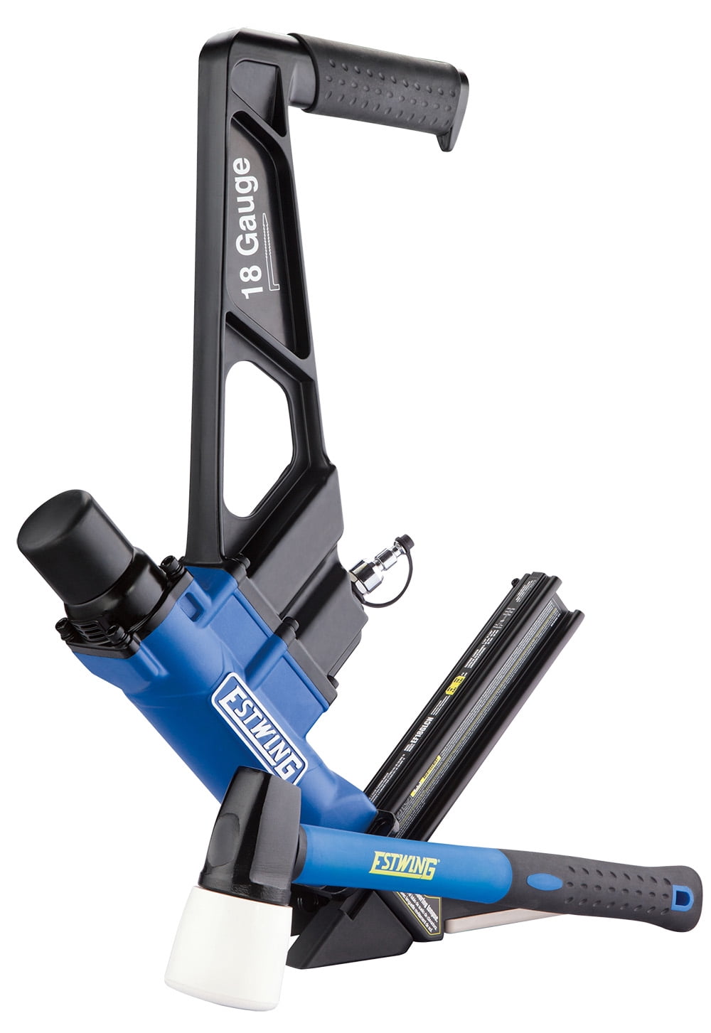 Estwing Pneumatic 18-Gauge 1-3/4 in. L-Cleat Flooring Nailer with Bag