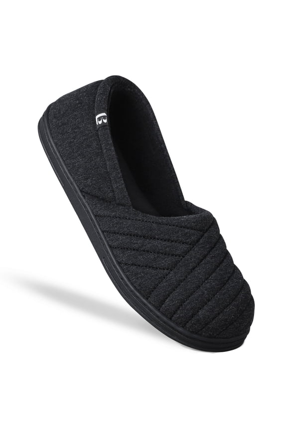 LongBay Women's Comfy Breathable Memory Foam Closed Back Slippers Cotton House Shoes