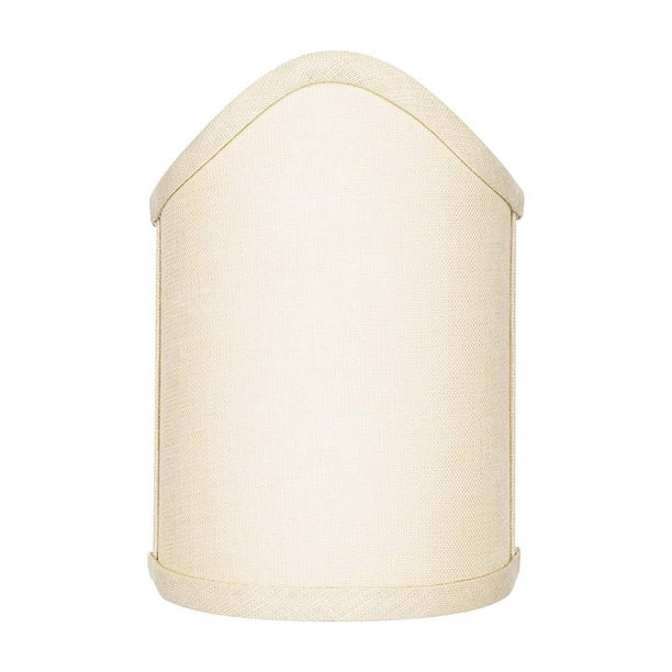 Beige Linen Scalloped Wall Sconce Shield Clip On Lamp Shade Com - Wall Sconce Shield Lamp Half Shade