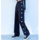 thumbnail image 2 of Pantalones vaqueros con estampado de corazón y pierna ancha para mujer, pantalones rectos con bolsillos y cintura alta, pantalones vaqueros holgados de estilo urbano, pantalones vaqueros, 2 of 3