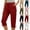 Wine, variant on Womens Cargo Pants 3/4 Length Elasticated Waist Cropped Pants Stretchy Straight Leg Outdoor Hiking Walking Pants with Pockets Gym Running Capri Pants Athletic Tracksuit Bottoms