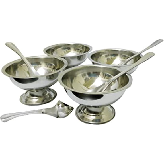SynSpiritStore 8 Piece Set of Ice-Cream Cups with Ice Cream Spoon - 4 Piece Each