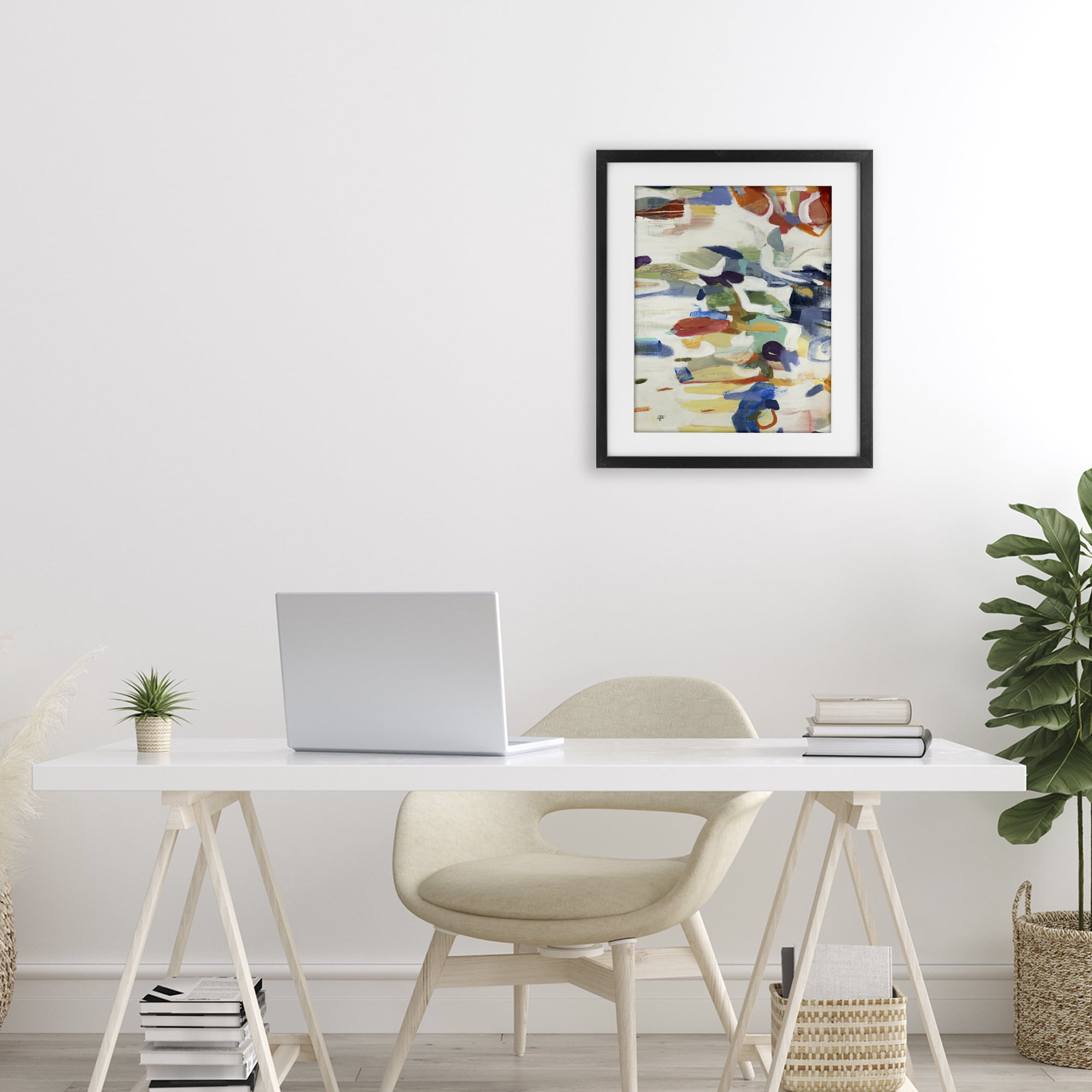 Stupell Industries Primary Hued Abstraction Black Framed Print Under Glass, design by Lisa Ridgers
