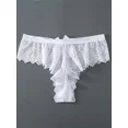 thumbnail image 4 of Tanga de encaje con lazo, bragas transparentes de cintura baja y elasticidad media, lencería y ropa interior femenina, 4 of 5