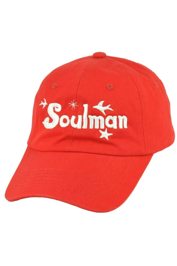Soulman Rocky Johnson Red Garment Wash Hat Cap Adjustable Wrestler Clip Buckle