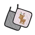 thumbnail image 2 of Caroline's Treasures Deer in Pink Stripes Pair of Pot Holders, 2 of 2
