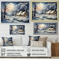 thumbnail image 4 of Designart "Winter Cottage Magic Christmas Scenery IV" Landscapes Framed Wall Art Decor - Traditional Blue Winter Landscape Living Room Framed Canvas Art, 4 of 6